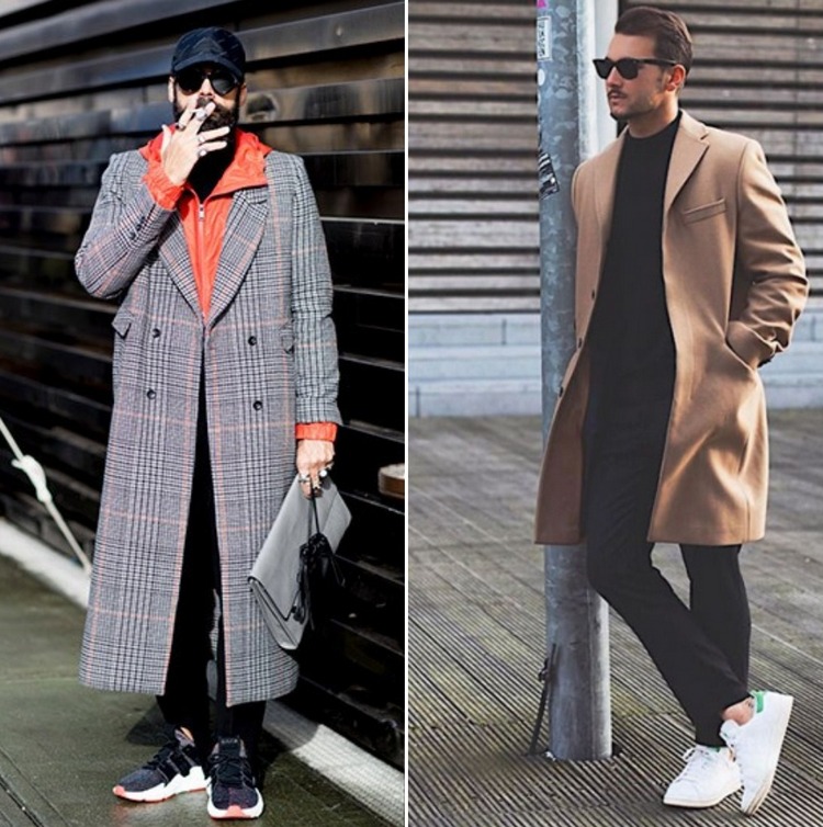 Мужское пальто с кроссовками. Кроссовки с пальто мужские. Пальто с кедами мужское. Пальто с кроссовками.